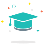 Illustration of a teal graduation cap